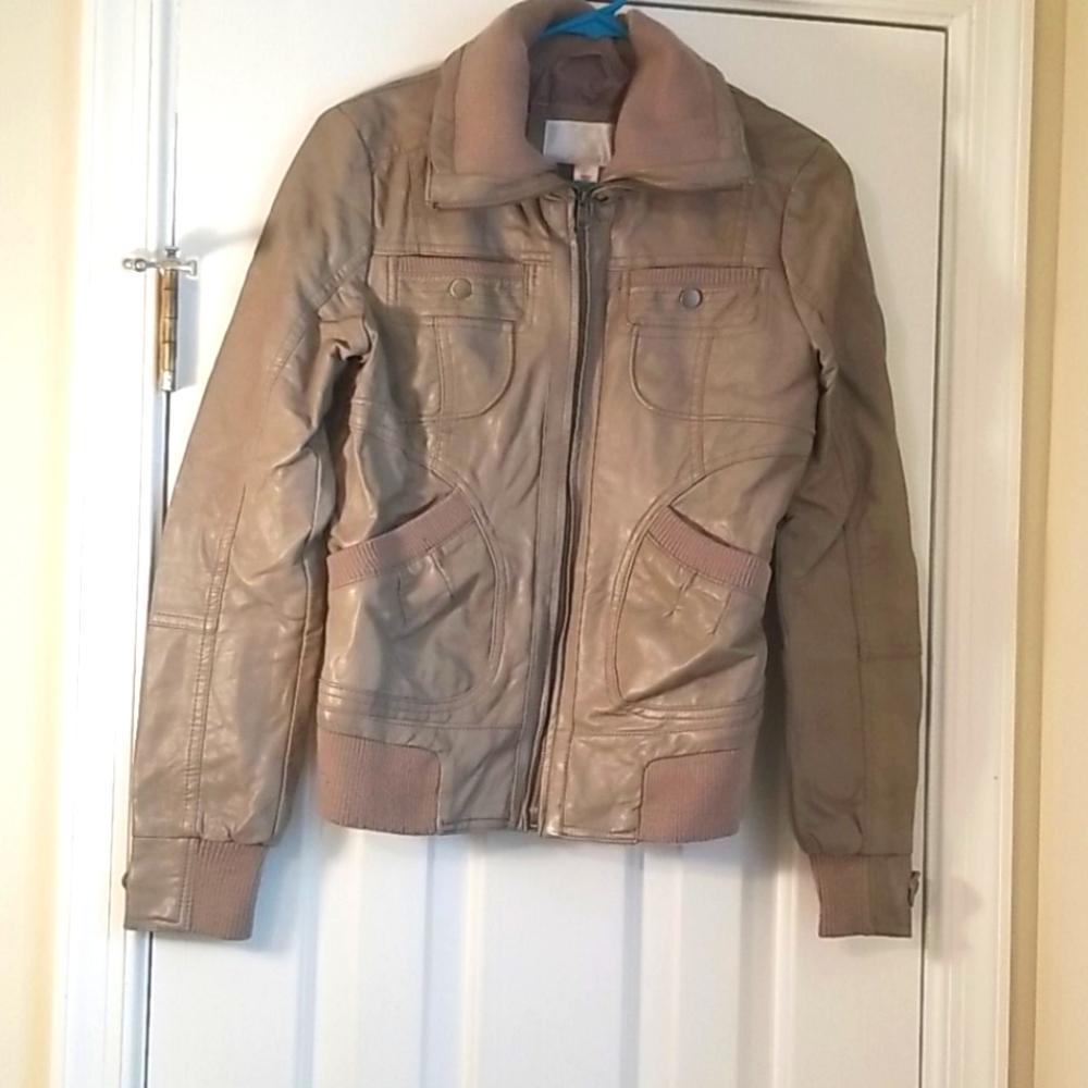 Tan fake leather jacket